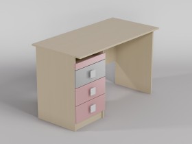 Стол (прямая столешница) Грэйси (Розовый/Серый/корпус Клен) в Тевризе - tevriz.katalogmebeli.com | фото