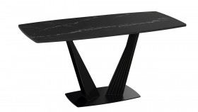 Стол раздвижной «Фабио» Тип 1 (Черный муар/Стекло черное) в Тевризе - tevriz.katalogmebeli.com | фото 4