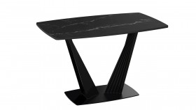 Стол раздвижной «Фабио» Тип 1 (Черный муар/Стекло черное) в Тевризе - tevriz.katalogmebeli.com | фото 5