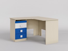 Стол угловой Скай люкс (Синий/Белый/корпус Клен) в Тевризе - tevriz.katalogmebeli.com | фото