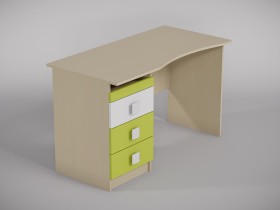 Стол (столешница с выемкой) Эппл (Зеленый/Белый/корпус Клен) в Тевризе - tevriz.katalogmebeli.com | фото