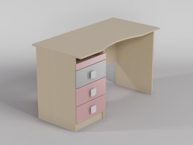 Стол (столешница с выемкой) Грэйси (Розовый/Серый/корпус Клен) в Тевризе - tevriz.katalogmebeli.com | фото 1