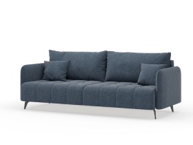 Валериан диван трёхместный прямой Синий, ткань RICO FLEX 101 в Тевризе - tevriz.katalogmebeli.com | фото 1