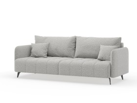 Валериан диван трёхместный прямой Светло-серый, ткань RICO FLEX 108 в Тевризе - tevriz.katalogmebeli.com | фото