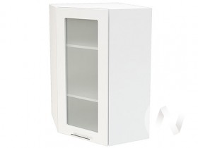 Угловой шкаф со стеклом Валерия-М ШВУС-599 (Белый глянец/Белый/верхний/высокий) в Тевризе - tevriz.katalogmebeli.com | фото